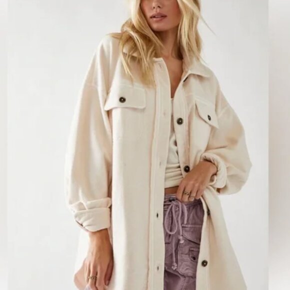 Free People Jackets & Blazers - Free People Ruby Jacket Shacket M Bone